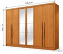Ver imagem 4 de Guarda-Roupa Casal em MDF 6 Portas 6 Gavetas com Espelho Reno Marrom/Cinamomo
