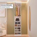Ver mais imagens de Guarda-Roupa Solteiro Andorra 1 Porta 5 Prateleiras Branco - Pnr Móveis