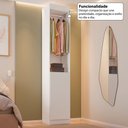 Ver imagem 5 de Guarda-Roupa Solteiro Andorra 1 Porta 5 Prateleiras Branco - Pnr Móveis