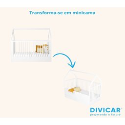 Berço Wood 2 em 1 Montessori Branco C/carvalho - Divicar - 13