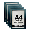 Ver imagem 1 de Kit 05 Molduras A4 21x30cm com Acetato e Fundo para Quadros Decorativos Imagem Certificados Poster C