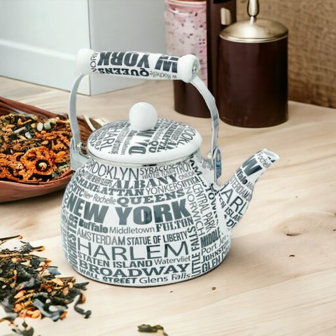 Chaleira Esmaltada Vintage 2,5l À Indução Charm New York
