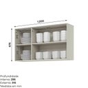 Ver imagem 4 de Armário Aéreo 03 Portas 120cm 100% MDF Fineze Bege/Areia HP