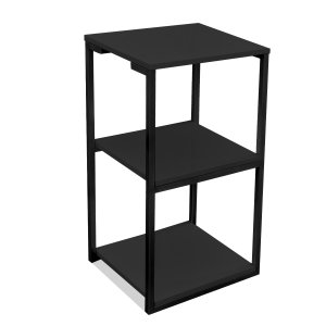 Prateleira Industrial Apoio Lateral Base Preto Tampo Preto