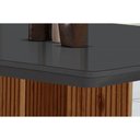 Ver imagem 3 de Mesa de Sala Jantar Berlim + Tampo Madeirado Vidro Curvo 90x90cm Off White/Imbuia Ripado-Vidro Off