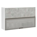 Ver imagem 1 de Armário Basculante Misto Perola 120cm 1 Porta Fechada 1 Porta com Vidro Reflecta Prata Luciane