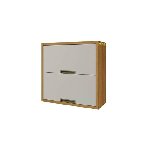 Armário Aéreo p/ Cozinha Imperatriz c/ 2 Portas 80cm Freijo/Off White - Nesher