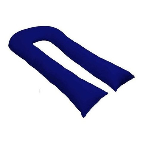 Travesseiro Tipo U 170x80cm P/ Gestante Gigante De Corpo - Azul