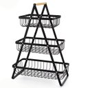 Ver imagem 1 de Fruteira Cesto Organizador Triplo Aramado Fruta Legumes Mesa Prateleira Cozinha Escritorio Bancada M