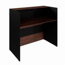 Ver imagem 3 de Balcão Atendimento Recepção Escritório F5 sem Gavetas MDP 90cm Louro Preto com Preto