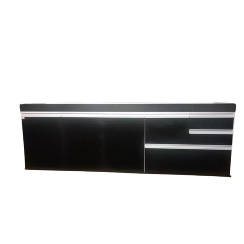 Gabinete para Pia de Cozinha de 2m Michelangelo Preto Fosco 100% Mdf 15mm Rino Móveis Michelangelo F