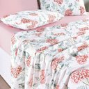 Ver imagem 1 de Jogo Cama Lençol Maris Casal Padrão Percalle 200 Fios Estampado 4 Peças Hortênsia Salmão