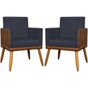 Ver imagem 1 de Kit 2 Poltronas Decorativas Lis Corino e Suede Cores Pé Palito 30cm