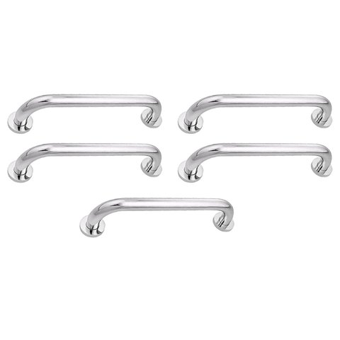 Alça de Apoio 30cm Barra Inox Kit 5 Unidades Idoso Banheiro Box Segurança Cadeirante Acessibilidade 
