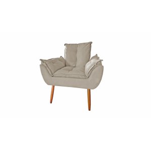 Poltrona Decorativa Opala Suede Bege - DM ART HOUSE