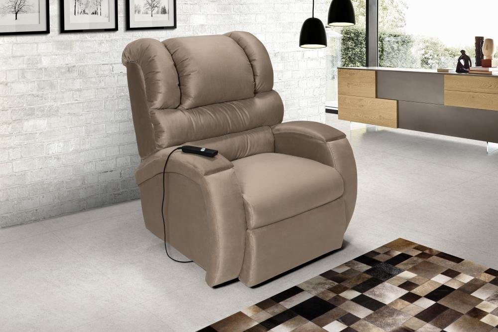 Poltrona Reclinável para Idoso Imperial Zero Wall Motorizada Suede ...