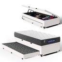 Ver imagem 1 de Cama Box Baú com Colchão Gazin de Espuma D28 Double Face Force Up + Auxiliar de Espuma Solteiro