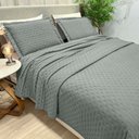 Ver imagem 2 de Cobre Leito Percal Toque de Pluma Luar Queen 3 Pçs Chumbo