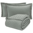 Ver imagem 1 de Cobre Leito Percal Toque de Pluma Luar Queen 3 Pçs Chumbo