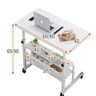 MESA PARA NOTEBOOK ALTURA AJUSTAVEL HOME OFFICE CAMA RODINHAS E 2 PRATELEIRAS MULTIUSO MARROM - 3