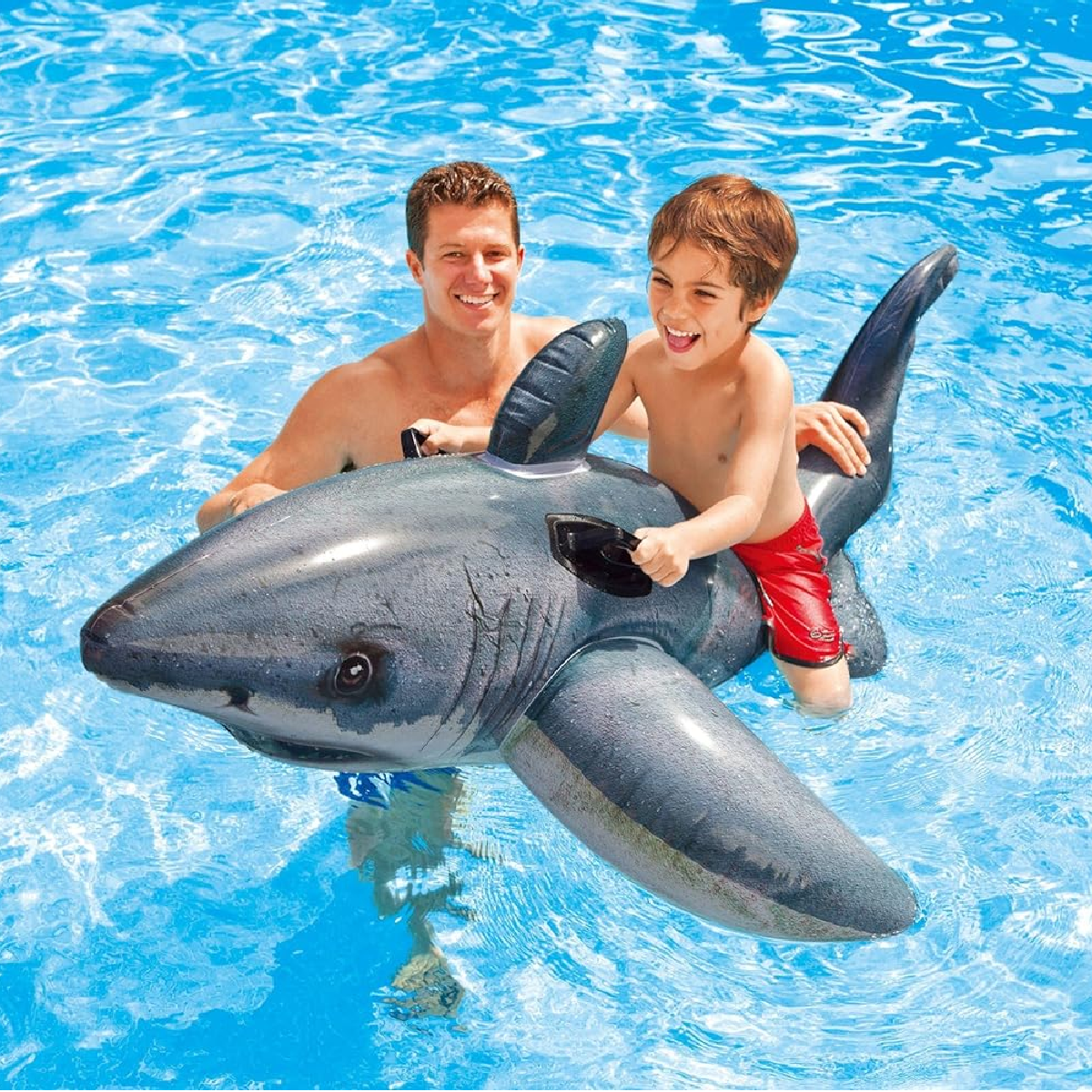 Bóia Inflável Tubarão Realistic Intex para Piscina 173x107cm Cor:cinza - 10