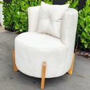Ver imagem 2 de Kit 2 Poltronas Orgânica Curva Luna Boucle Branco - Montanaris Decor
