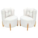 Ver imagem 1 de Kit 2 Poltronas Orgânica Curva Luna Boucle Branco - Montanaris Decor