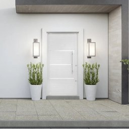 Porta de Aluminio Lambril Pivotante 220x120cm com Puxador - 1