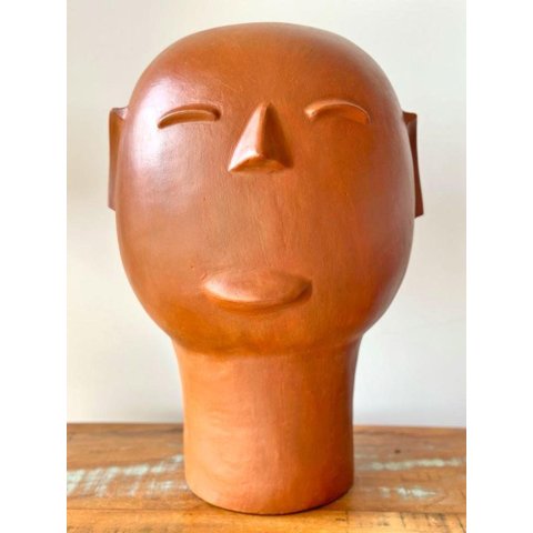 Escultura Cabeça Cerâmica Cida Lima. Arte Popular Brasileira