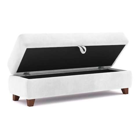 Recamier Calçadeira Bali 120cm Suede Branco - Inova Decorações