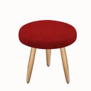 Ver imagem 3 de Kit Poltrona Opala Talita Cadeira Decorativa + Puff Redondo Pés Palito Mercado Dos Móveis:vermelho