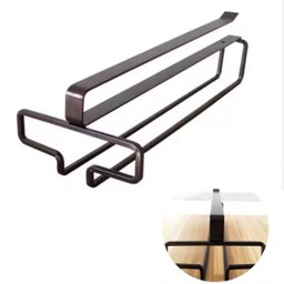 Suporte Flutuante de Prateleira Armazenamento Copo Vinho sem Perfurador Rack de Vidro de Vinho sob o - 5