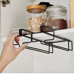 Suporte Flutuante de Prateleira Armazenamento Copo Vinho sem Perfurador Rack de Vidro de Vinho sob o - 7
