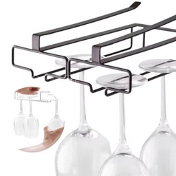 Suporte Flutuante de Prateleira Armazenamento Copo Vinho sem Perfurador Rack de Vidro de Vinho sob o - 1