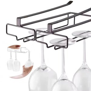 Suporte Flutuante de Prateleira Armazenamento Copo Vinho sem Perfurador Rack de Vidro de Vinho sob o