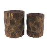 Conjunto 2 Vasos Decorativos de Metal Dourado Envelhecido Cr0143 Btc - 1