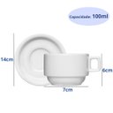 Ver imagem 4 de Jogo 4 Xícaras de Chá com Pires 100ml Bar Hotel Germer em Porcelana Branca