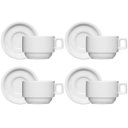 Ver imagem 3 de Jogo 4 Xícaras de Chá com Pires 100ml Bar Hotel Germer em Porcelana Branca