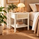 Ver imagem 1 de Mesa de Apoio com Gaveta Ratan Nature Laca Off White