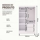 Ver imagem 3 de Guarda Roupa Solteiro 4 Portas 2 Gavetas Roupeiro Quarto Branco