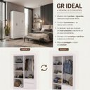 Ver imagem 2 de Guarda Roupa Solteiro 4 Portas 2 Gavetas Roupeiro Quarto Branco