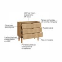 Ver imagem 3 de Cômoda 3 Gavetas 90cm Orgânico Pé Madeira Aura Artesano | Hanover - Artesano Home