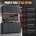 Ver imagem 3 de Kit Armário Multiuso Aéreo com Balcão para Oficina 8 Portas 123,5cm Multimóveis MP6111 Preto