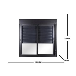 Janela de Aluminio Persiana Integrada 100x120cm Manual 2 Folhas Topsul - 4