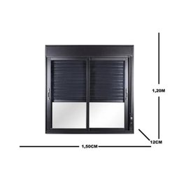 Janela de Aluminio Persiana Integrada 120x150cm Manual 2 Folhas Topsul - 4