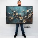 Ver imagem 2 de Quadro Decorativo Floral Luxo Flores Clássicas em Tela Canvas Tacolado Borda Infinita 80 X 120cm