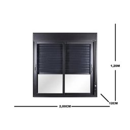 Janela de Aluminio Persiana Integrada 120x200cm Manual 2 Folhas Topsul - 4