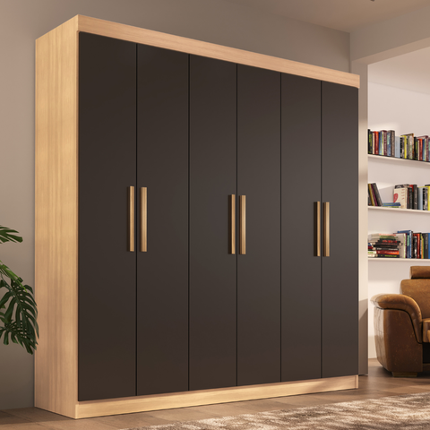 Guarda-Roupa Casal Lisboa 6 Portas 2 Gavetas