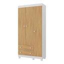 Ver imagem 2 de Guarda-roupa Infantil 92cm 3 Portas e 2 Gavetas Allegra Multimóveis Mp4442 Branco/madeirado