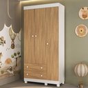 Ver imagem 1 de Guarda-roupa Infantil 92cm 3 Portas e 2 Gavetas Allegra Multimóveis Mp4442 Branco/madeirado